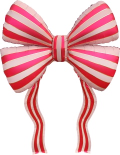 Шар (61''/155 см) Фигура, Бант, Стильные полоски, Красный, 1 шт.