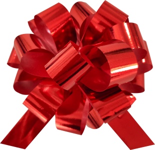 Бант Шар, Красный, Металлик, 10 см, 1 шт. в упак. 